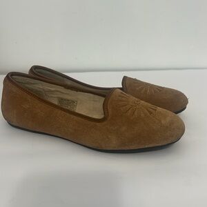 UGG Australia Alloway Slipper Flats Womens 5.5 US Chestnut Brown Suede Slip On